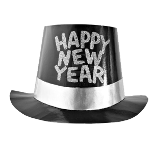 Black Happy New Year Hat