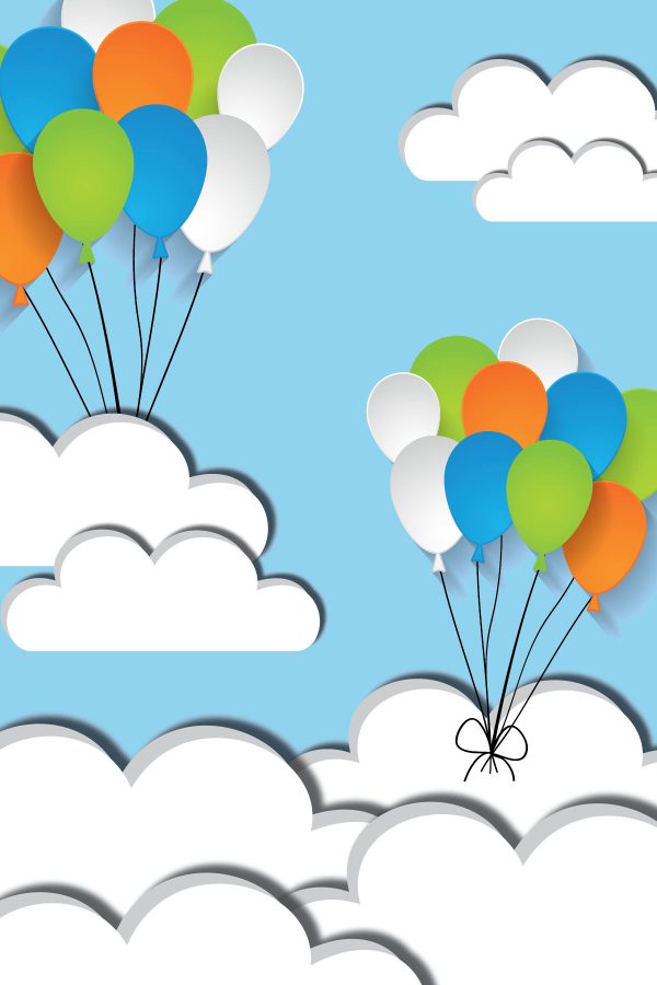 floating balloons background