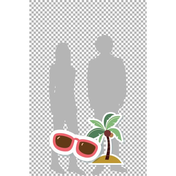 sunglasses and palm tree overlay